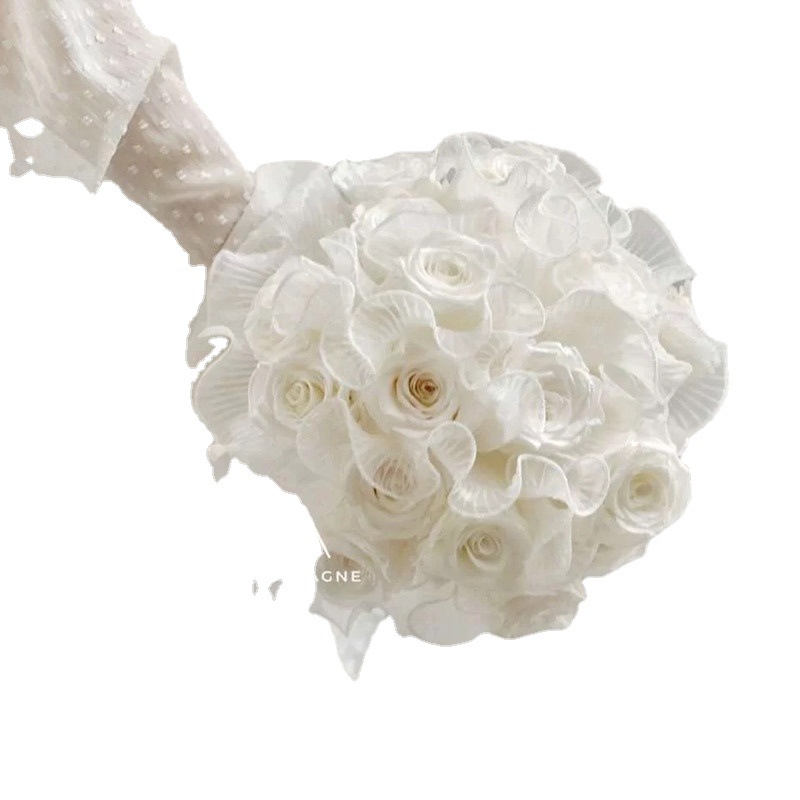 Fantasía plisada hilo de onda tridimensional hoja de loto copia Borde de malla plegable ramo accesorios ramo decorativo embalaje forro de malla