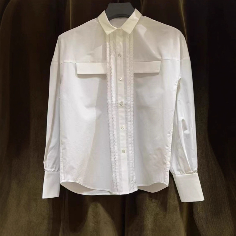 [Order Payment] Nanyou Quality 25 Autumn New Women's Top Tuck Lace Shirt