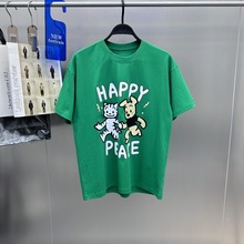 男装夏季短袖绿色宽松时尚短袖卡通套头打底情侣T恤潮男BWDAD3208