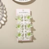 #4 white pearlescent-green [6-piece set with card] 4cm plumeria style