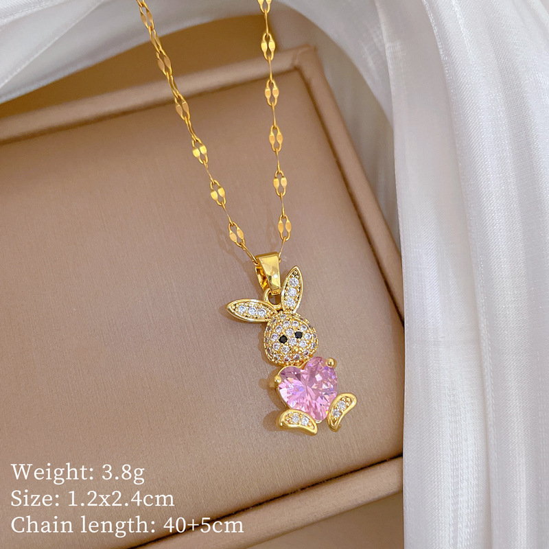 Zierliches Hasen Kette Und Ohrringe Set Für Damen_voghion.com