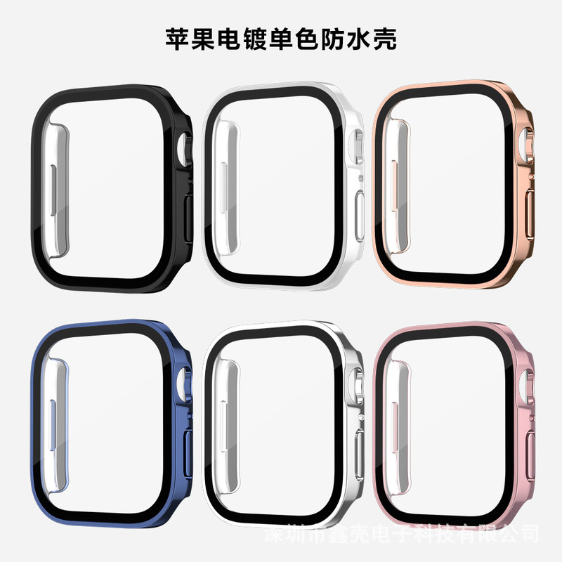 Suitable for Apple Iwatch6/7/8/9/Se3 Watch Case S10/11 Electroplated Waterproof Case and Film Integrated Protective Cover