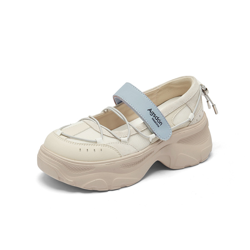 Augu Shi Deng deportivo Marizhen zapatos para mujeres 2025 nuevo otoño con suela gruesa ballet casual velcro zapatos de entrenamiento