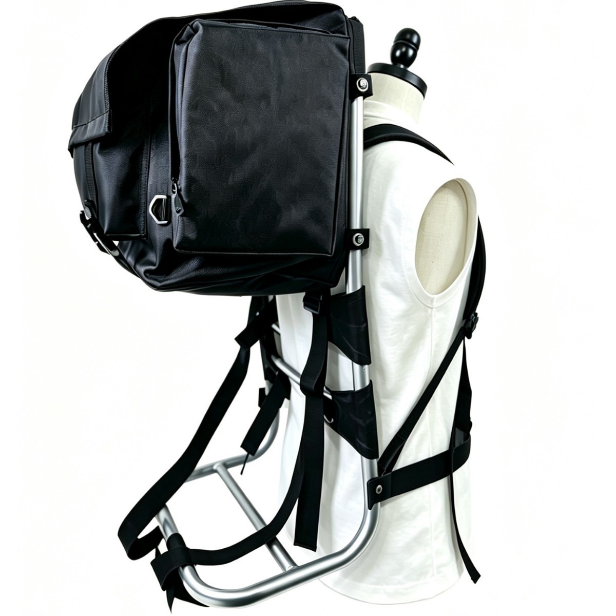 Aluminum alloy foldable heavy-duty backpack for outdoor mountaineering, camping, hiking, tactical backpacking, portable foldable carrying system