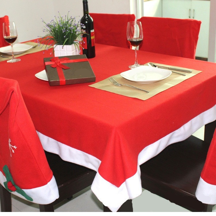 Nuevo producto venta mantel de Navidad + copo de nieve de Navidad cubierta de la silla conjunto decoraciones de Navidad al por mayor