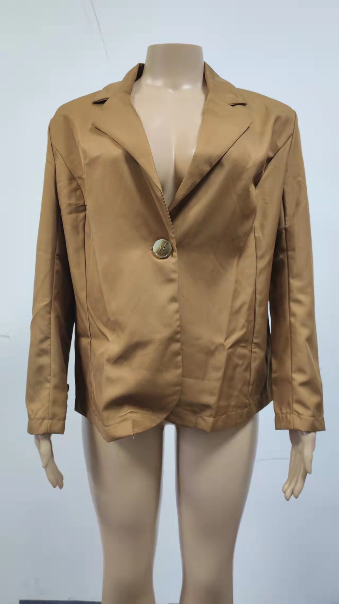 350g Weight Blazer Outerwear Type Long Sleeve Sleeve Length Single Breasted Placket Type Spandex, Polyester Fabric Type Blazer Tops Type Business, Cocktail Party Occasion Turndown Neckline Slim Fit Type Solid Color Pattern Spring, Autumn Season Women's Gender Elegant, Streetwear Style Women's Blazer Long Sleeve Blazers Elegant Streetwear Solid Color 4