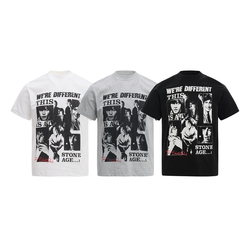 Cooling Sorona Digital Direct Printing Process Summer Short-Sleeve T-Shirt with Rolling Stones Print, Regular Shoulder, Small Round Neck T-Shirt Cooling Sorona Digital Direct Printing Process Summer Short-Sleeve T-Shirt with Rolling Stones Print, Regular Shoulder, Small Round Neck T-Shirt