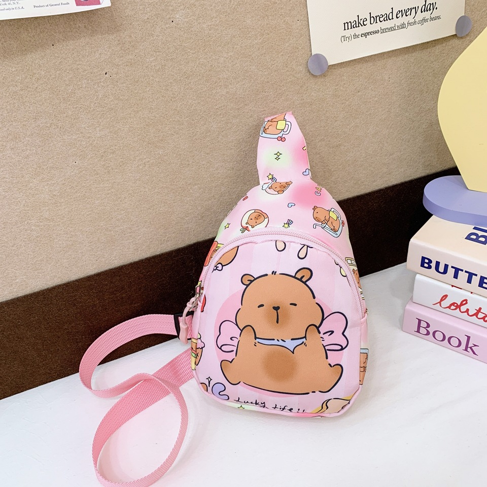Caricatura lindo bolso de pecho para niños y niñas Capibara Dolphin Impresión mochila infantil 2025 nuevo bolso para niños