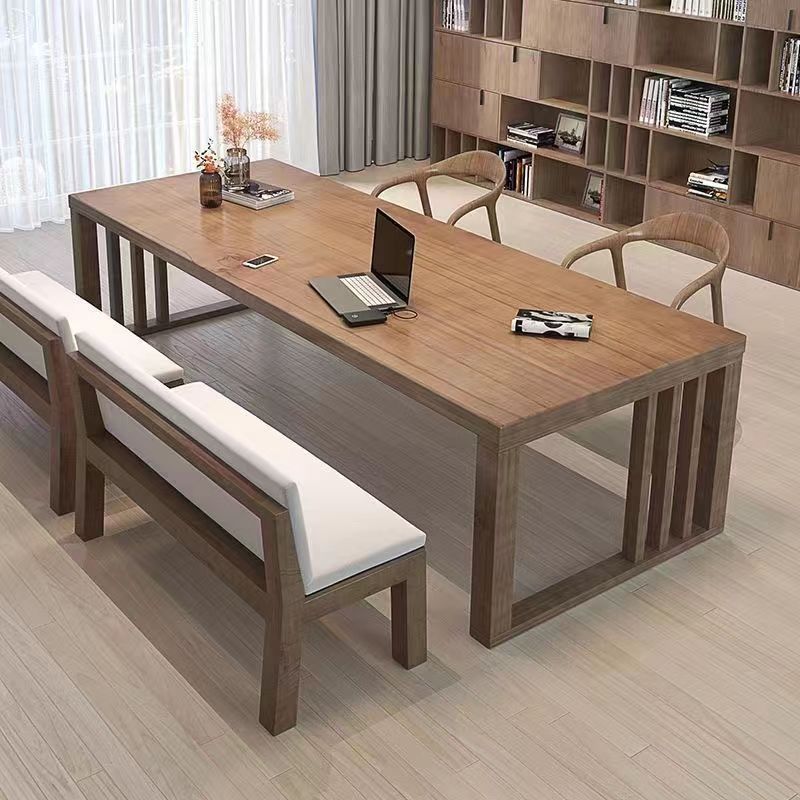 Guest-free Solid Wood Large Long Desk Workbench Home Simple Reading Table Rest Area Study Table Office Writing Table