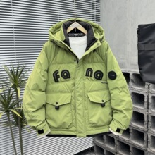 新款连帽羽绒服男潮牌保暖美式白鸭绒上衣休闲百搭加厚羽绒外套帅