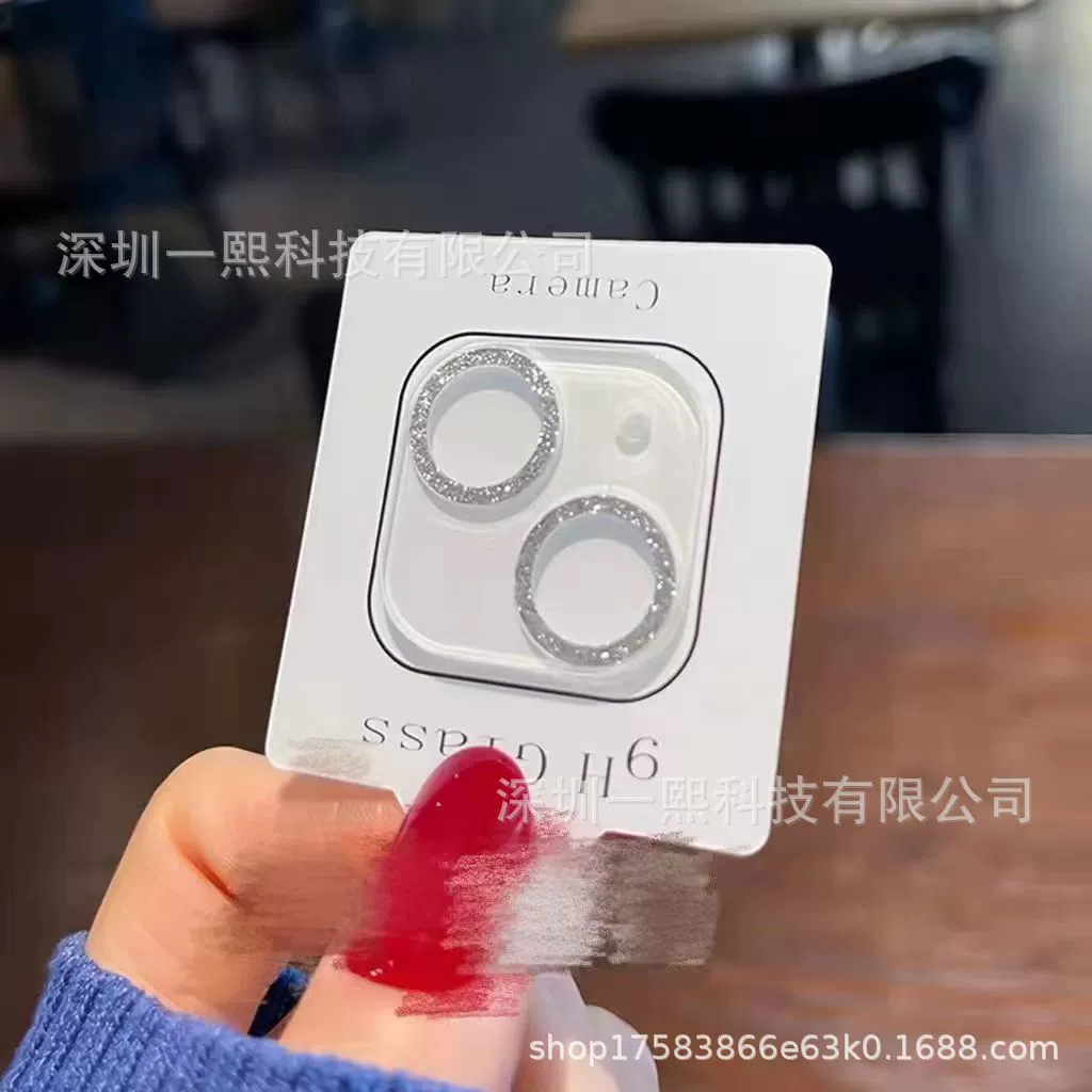 Защитная крышка объектива камеры (Apple) iPhone 11–17/SE, 9H глаз/алюминиевая ободок, блестящее пылевидное покрытие
