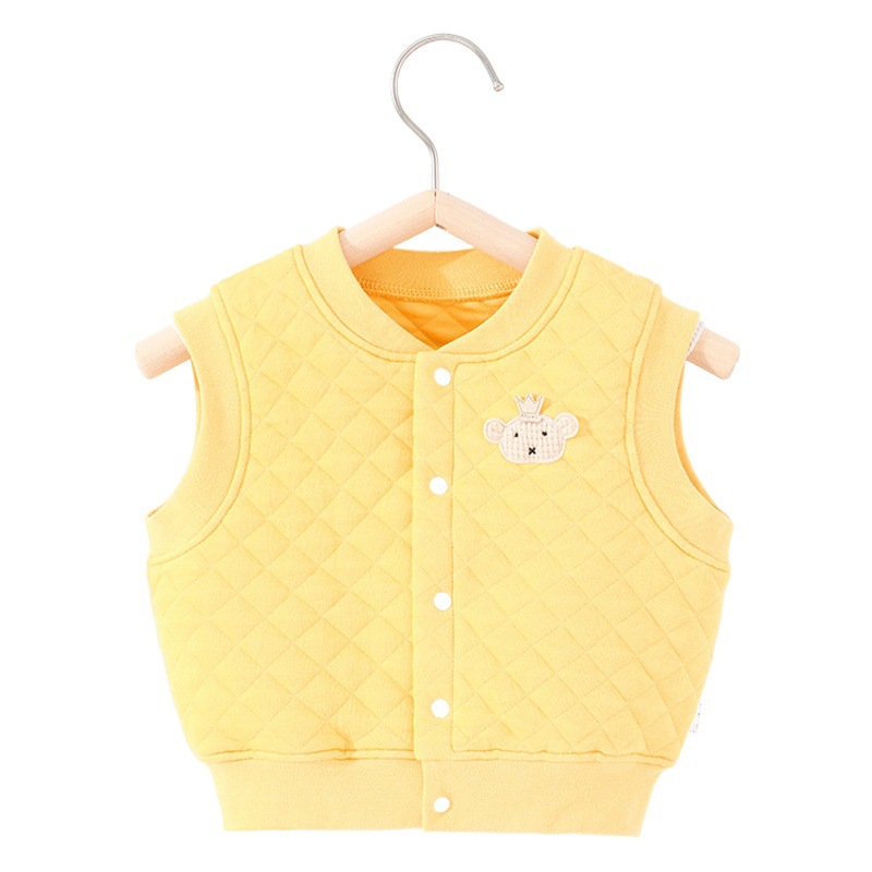 Chaleco de bebé otoño e invierno Bebé de tres capas acolchado cálido chaleco para niños ropa exterior chaleco pequeño primavera y otoño