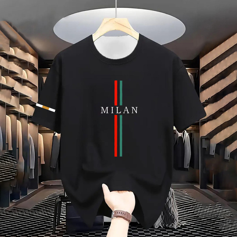 2025 クロスボーダー Tシャツヨーロッパとアメリカの夏の新しい ins3DT シャツメンズハイエンドトレンディカジュアルベーシック半袖|undefined