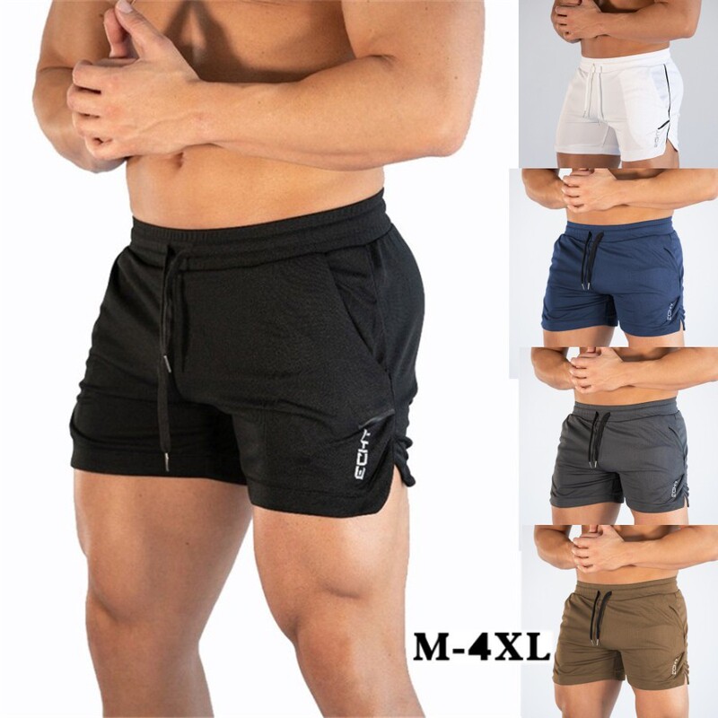 Muscular men's new sports shorts men's outdoor running fitness quick-drying beach pants factory direct sales