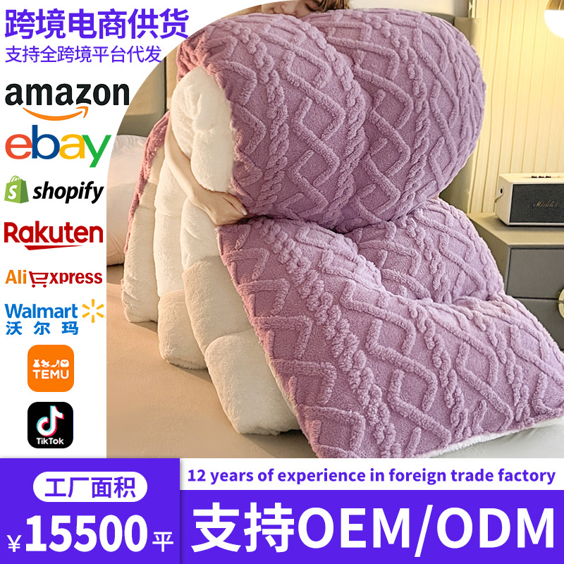 Otoño y invierno mantas espesa comercio exterior de lana de cachemira doble manta exportación de mantas transfronterizas mantas de siesta multifuncional