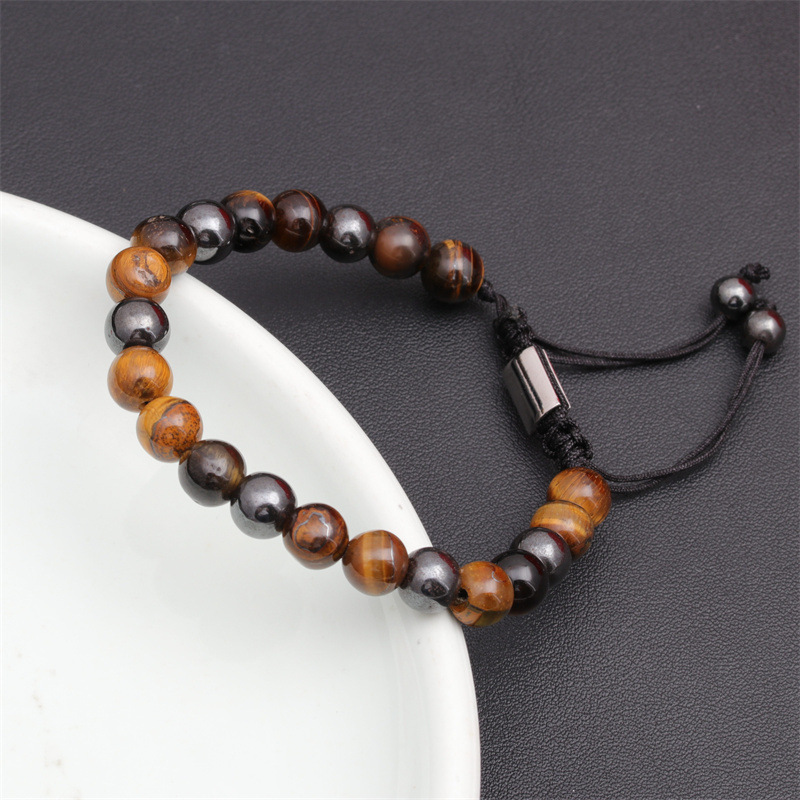 Retro Crown Beaded Artificial Gemstones Bracelets