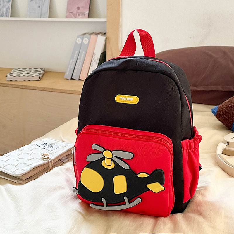 Jardín de infantes bolsas escolares de dibujos animados lindos helicópteros mochila para niños y niñas mochila pequeña de gran capacidad para niños