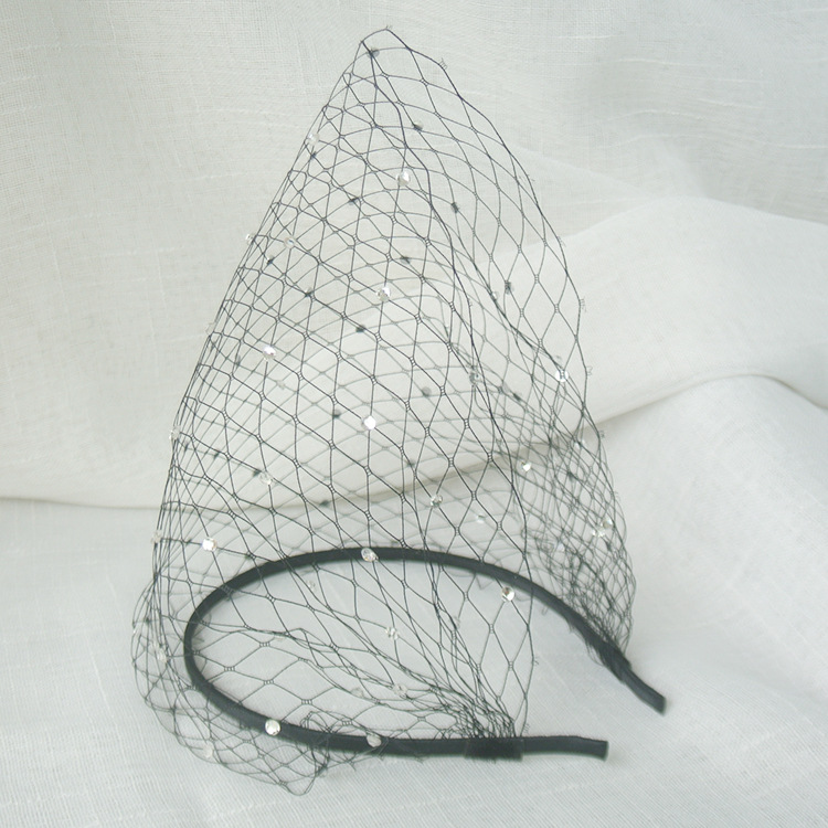 Europa y América Negro diamante velo diadema Amazon AliExpress al por mayor rhinestone velo accesorios para el cabello accesorios nupciales de la vendimia