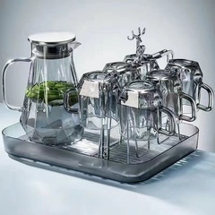 ティーセット モダン 高級 耐熱 高級ティーポット ガラス コールドケトル カップホルダー ライト 高級セット 1月22日発送
