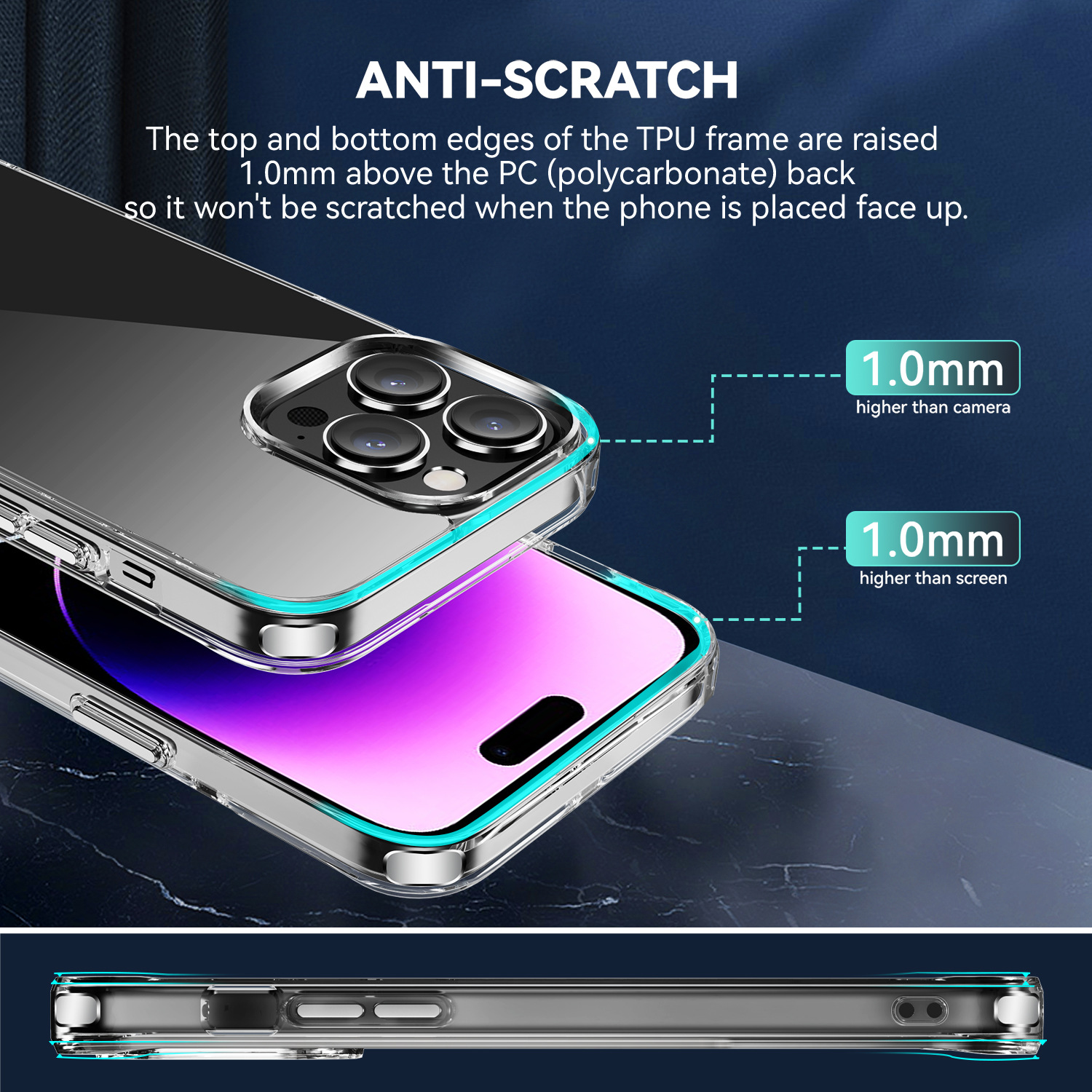 Transparent stötsäkert mobilskal för iphone 16 pro max_voghion.com