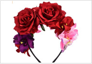 55g Weight Hair Band, Costume Props Event & Party Supplies Hair Band Hair Accessories Type 1 Piece Quantity Party Occasion Flower Pattern Women'S Gender Handmade Design Fashion Style Fashion Flower Cloth Party Hair Band Costume Props 1 Piece 无
