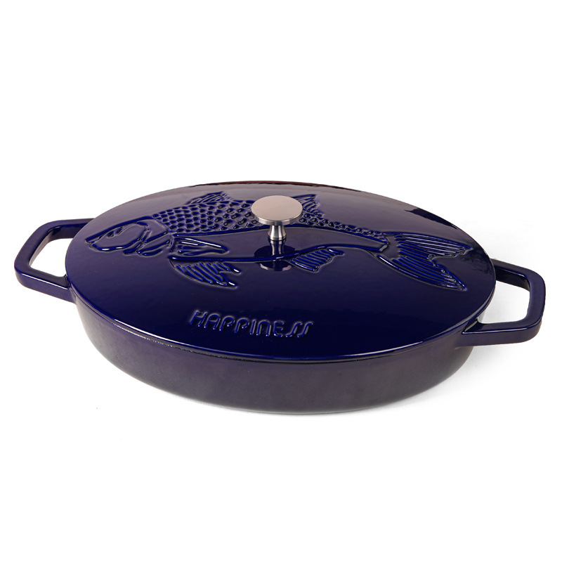 Little Happiness 32cm olla de esmalte de hierro fundido olla de mariscos estofado olla doméstica multifuncional sin recubrimiento