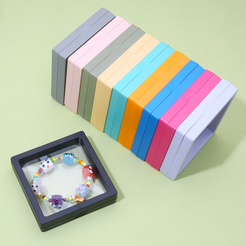 6#아크릴 PE 컬러 투명 보관함| 9x9cm 10가지 색상 지정 10개/팩