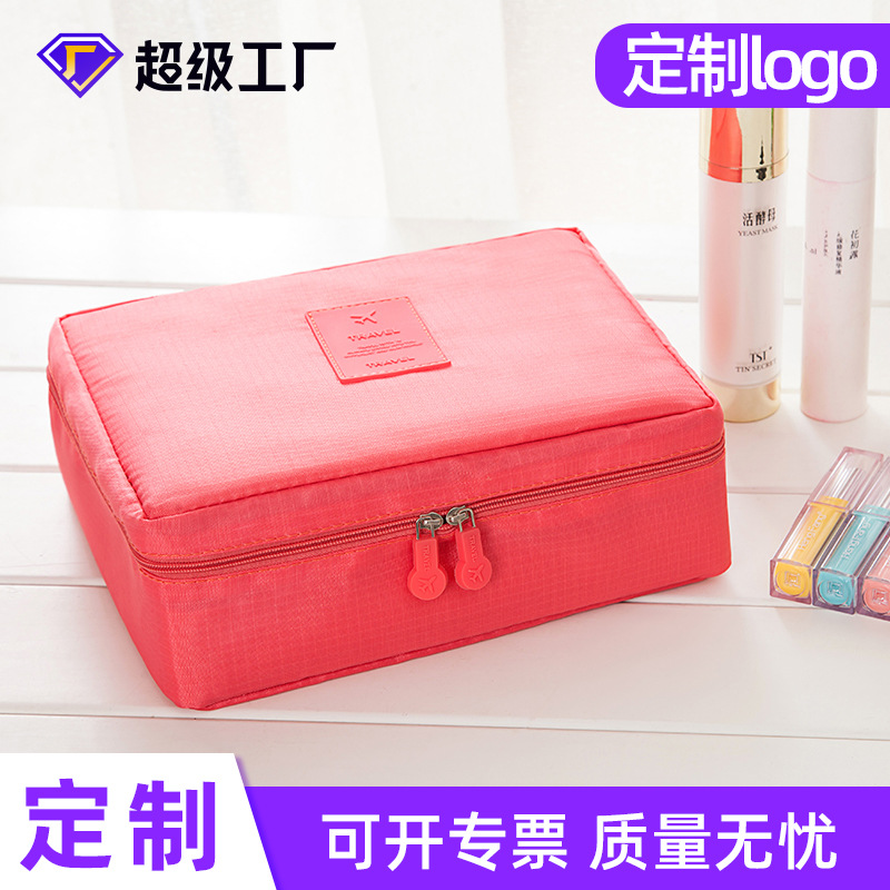 Bolsas de viaje portátiles coreanas, bolsas de lavado cuádruple, bolsas de almacenamiento de aviones para damas de negocios, bolsas de cosméticos personalizadas