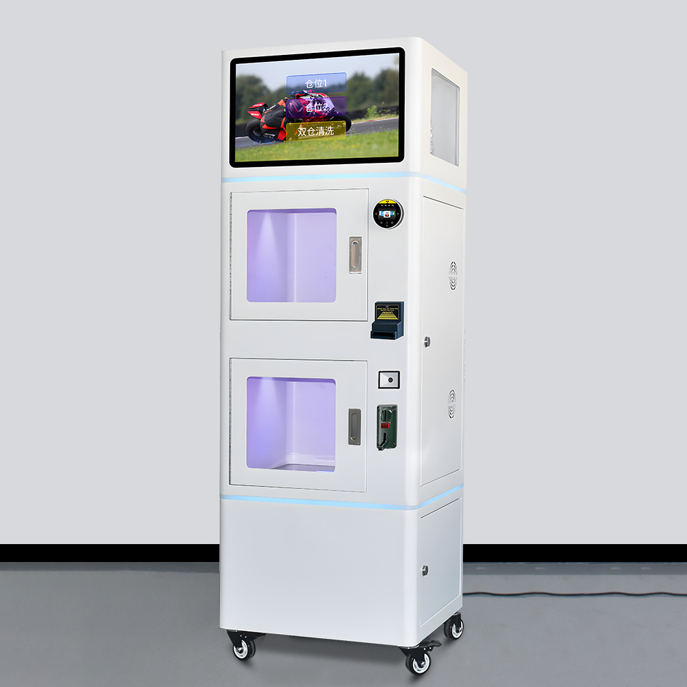 Tarjeta de deslizamiento / monedas / pago en efectivo doble casco limpiador automático casco de motocicleta limpiador de atomización limpiador en seco