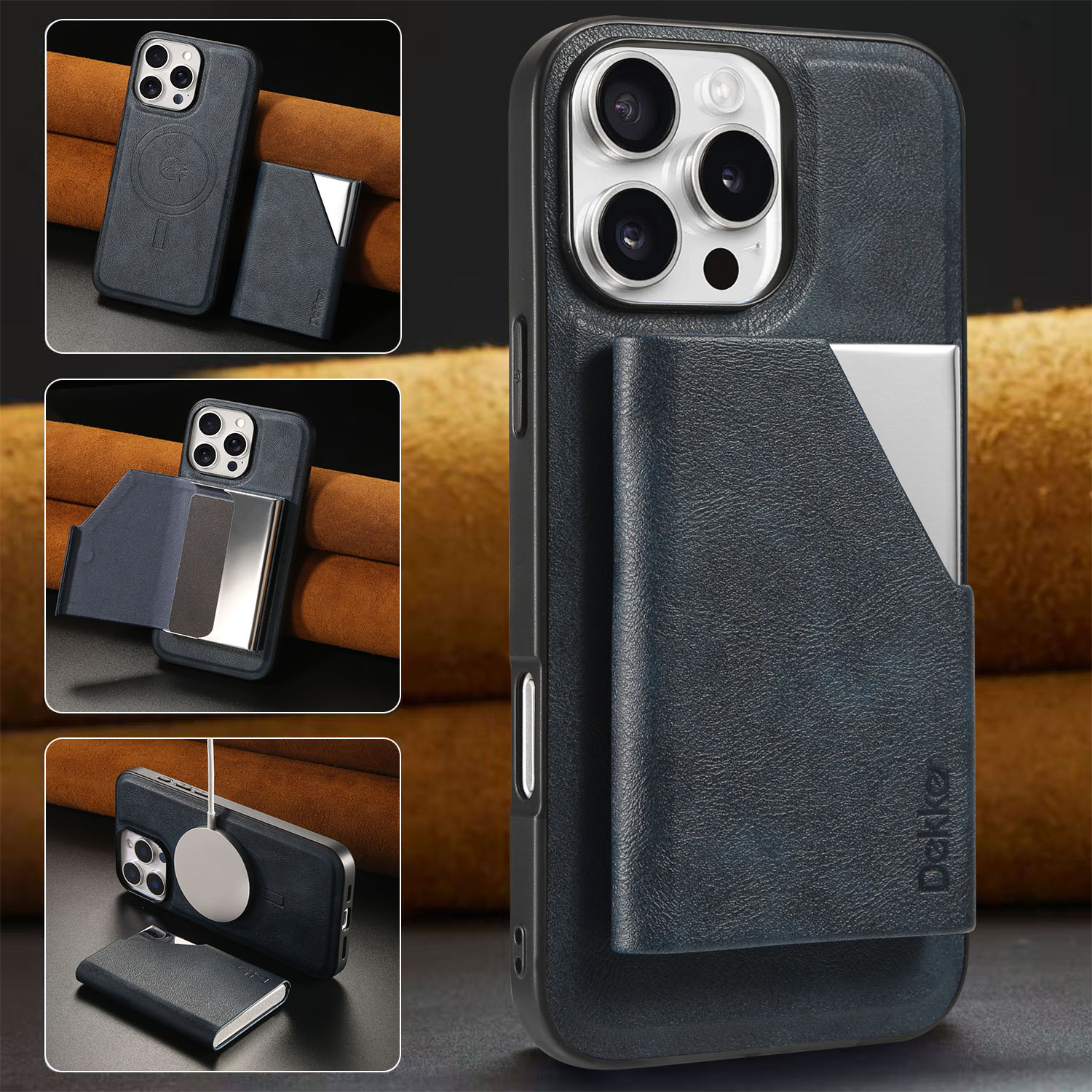 Pu Leather Solid Color Business Phone Cases Phone Accessories display picture 11