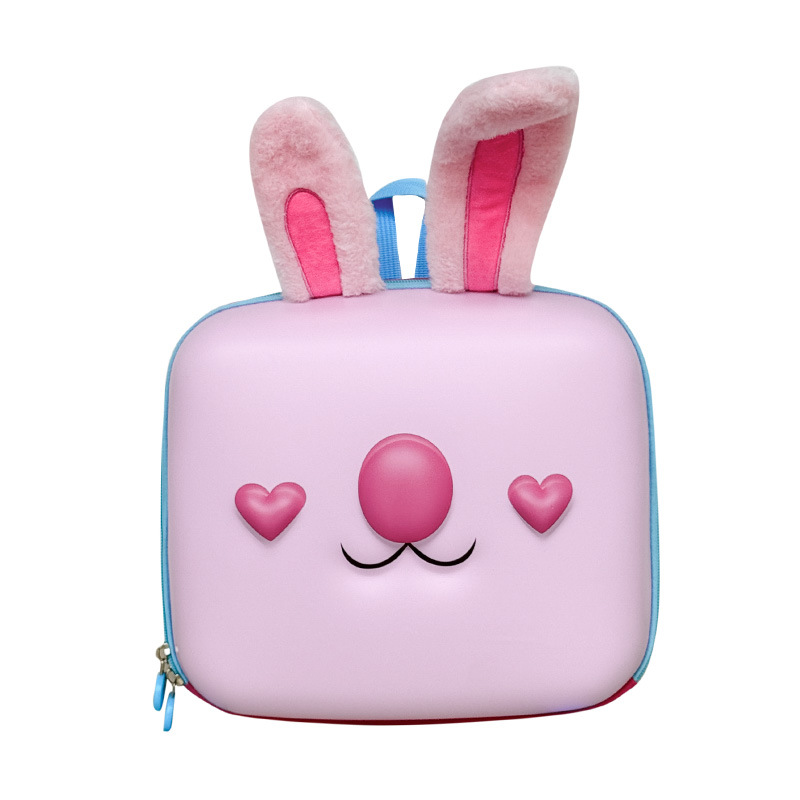 Caricatura encantadora conejo niña mochila dinosaurio modelado pequeño niño mochila de cáscara de huevo nueva mochila de niños