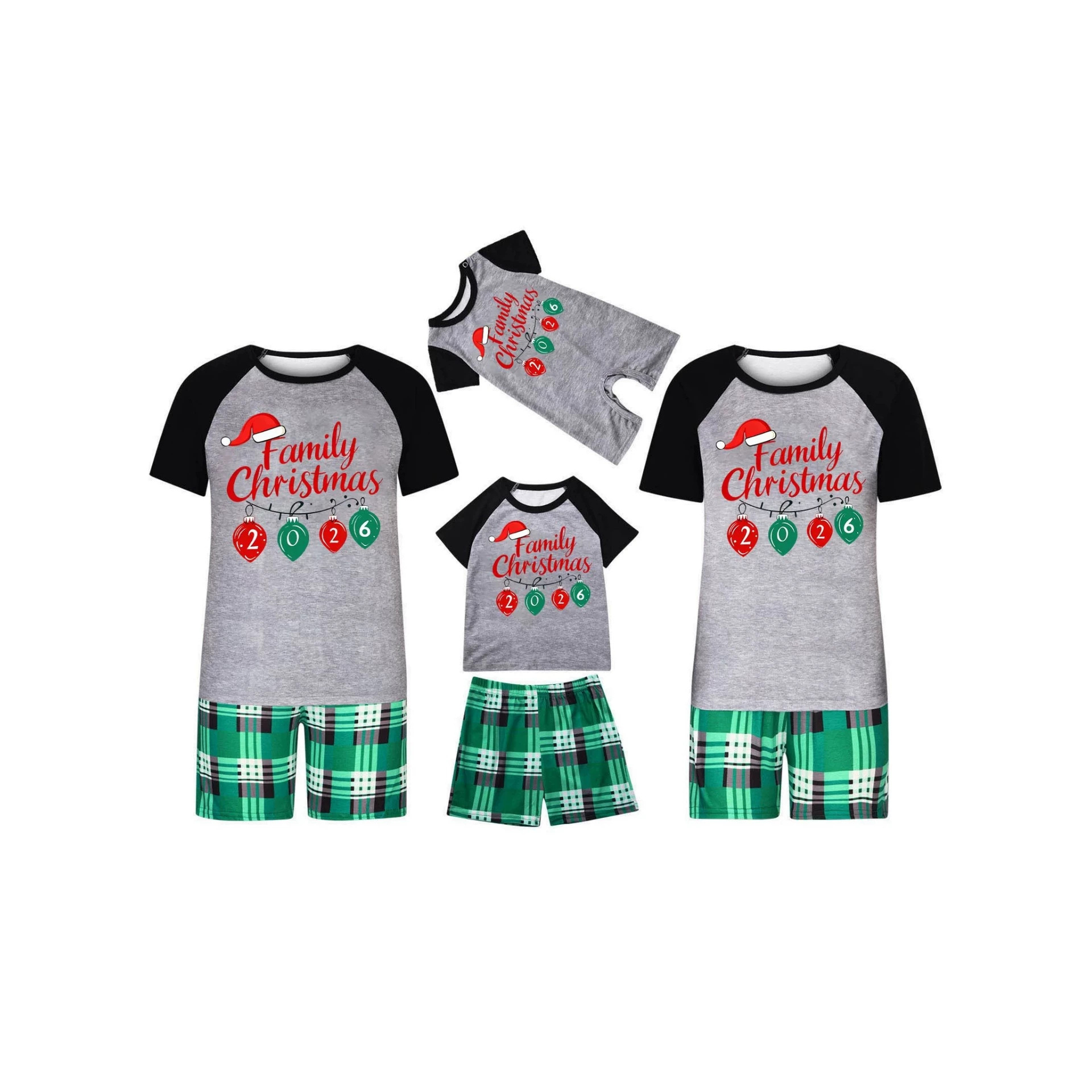 Cross-border e-commerce European and American men's and women's short-sleeve printed American-style best-selling T-shirts, trendy brand parent-child 2-piece set