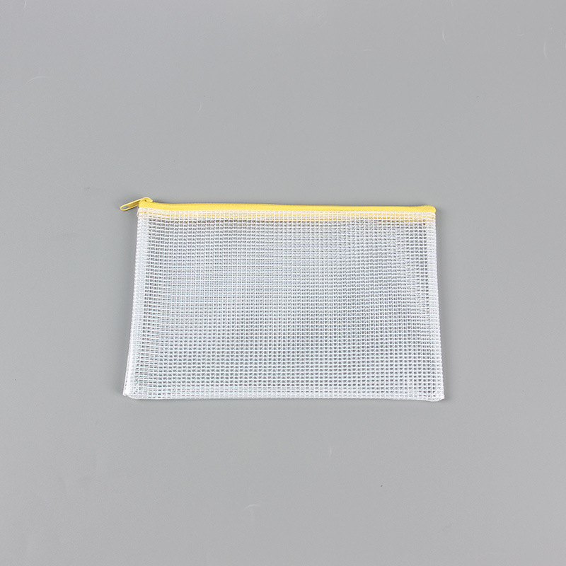 Bolsa de archivo de tela de malla de PVC japonés cremallera caja de lápiz transparente bolsa de almacenamiento bolsa personalizable LOGO