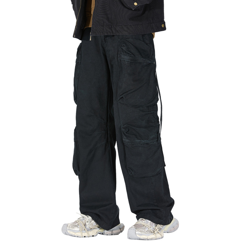 Pánske oblečenie Thai King Pánske oblečenie 2024 ležérne nohavice pánske jesenné a zimné oblečenie voľné nohavice s viacerými vreckami na vytieranie pánske nohavice_voghion.com