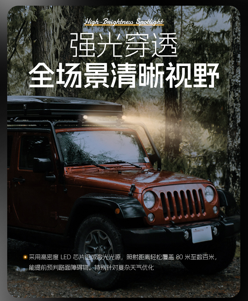 Cross-Border Motorcycle Led Headlight Grille Light White and Yellow Two-Color Lens High and Low Beam Spotlight Electric Vehicle Headlight