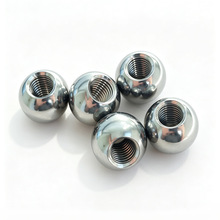 12.7mm14mm16mm碳钢钻孔攻牙钢球不锈钢通孔螺纹钢珠带丝电镀铁球
