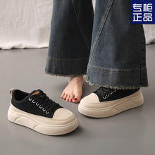 帆布鞋女2025春秋新款小码百搭学生运动休闲鞋百搭港风小众豹纹板