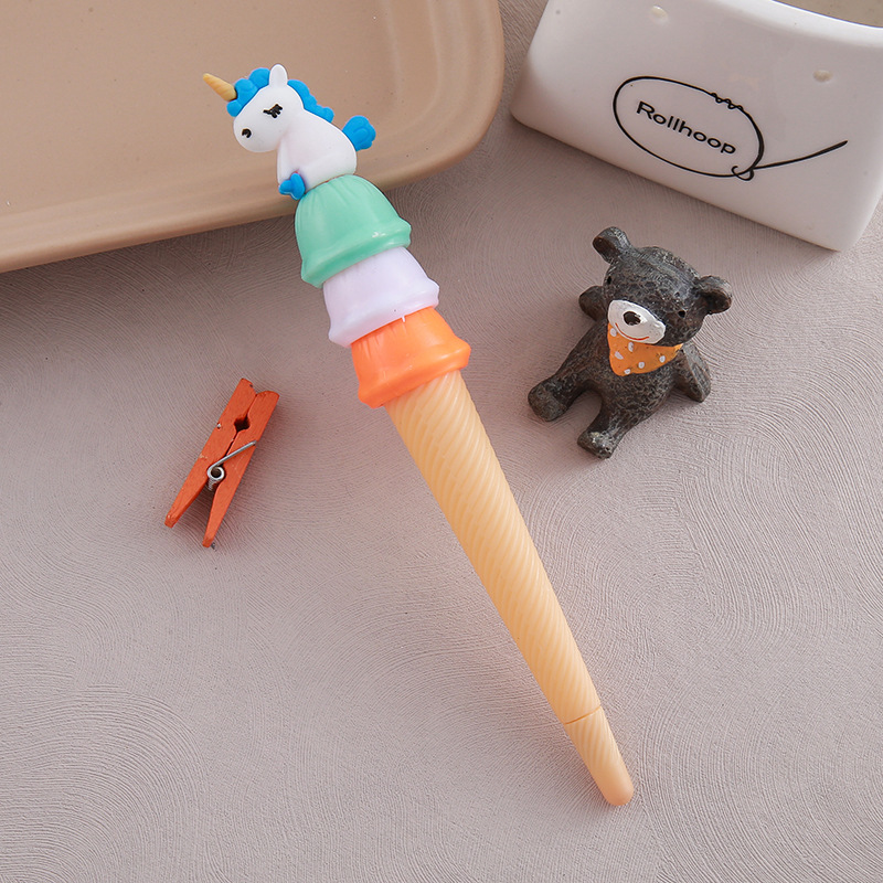 Pluma de góner de helado de unicornio Pluma de agua con forma de Haagen-Dazs creativa Papelería linda Pluma a base de agua para estudiantes al por mayor