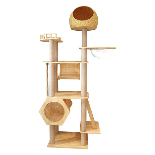 Mengzhu large cat rack cat climbing rack wholesale solid wood cat nest jumping platform space capsule original luxury cat rack all-in-one