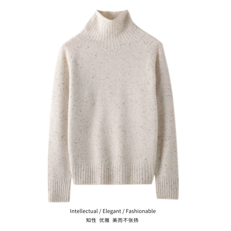 Водолазка Faye Wong в европейском стиле, 100 шерстяной свитер, Женский пуловер, свободный разноцветный горошек, осень и зима, Новая Вязаная основа