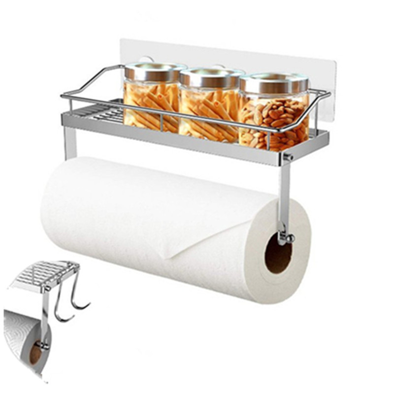 Wall-Mounted Drain Rack Without Punching, Bathroom Adhesive Stainless Steel Storage Rack, Storage Rack, Kitchen Paper Towel Holder Wall-Mounted Drain Rack Without Punching, Bathroom Adhesive Stainless Steel Storage Rack, Storage Rack, Kitchen Paper Towel Holder