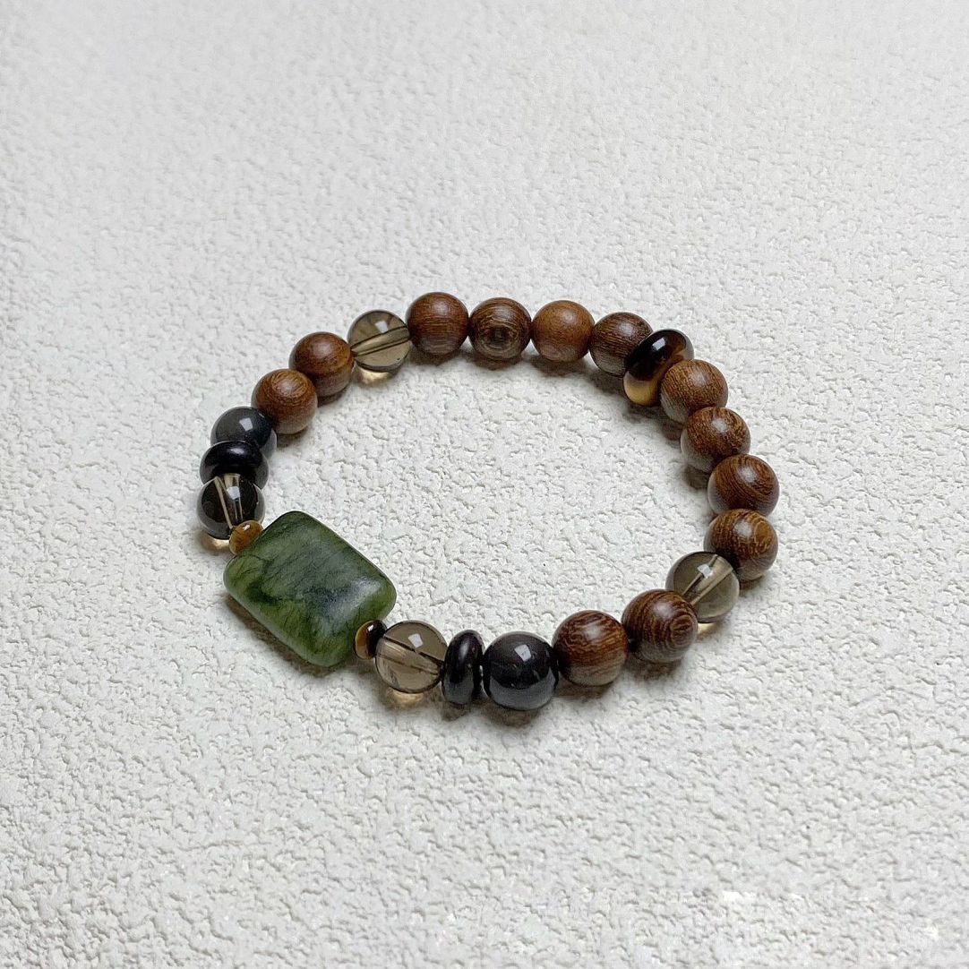 Retro jewelry sandalwood, bracelet, accessory, Chinese style, simple and elegant design