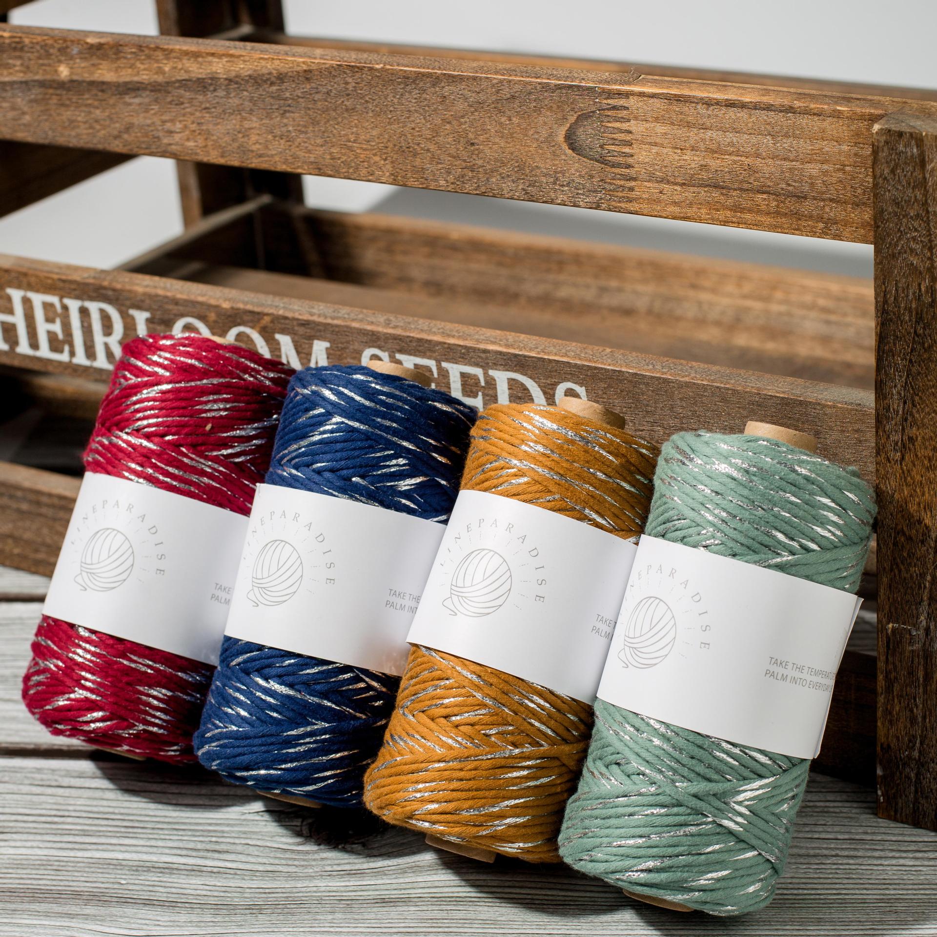 3mm圣诞棉线金丝棉绳 3mm金丝棉线圣诞节棉绳 macrame手编粗线