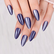 新款纯色宽光猫眼穿戴甲专用甲片椭圆中长轻奢彩色预制穿戴甲批发