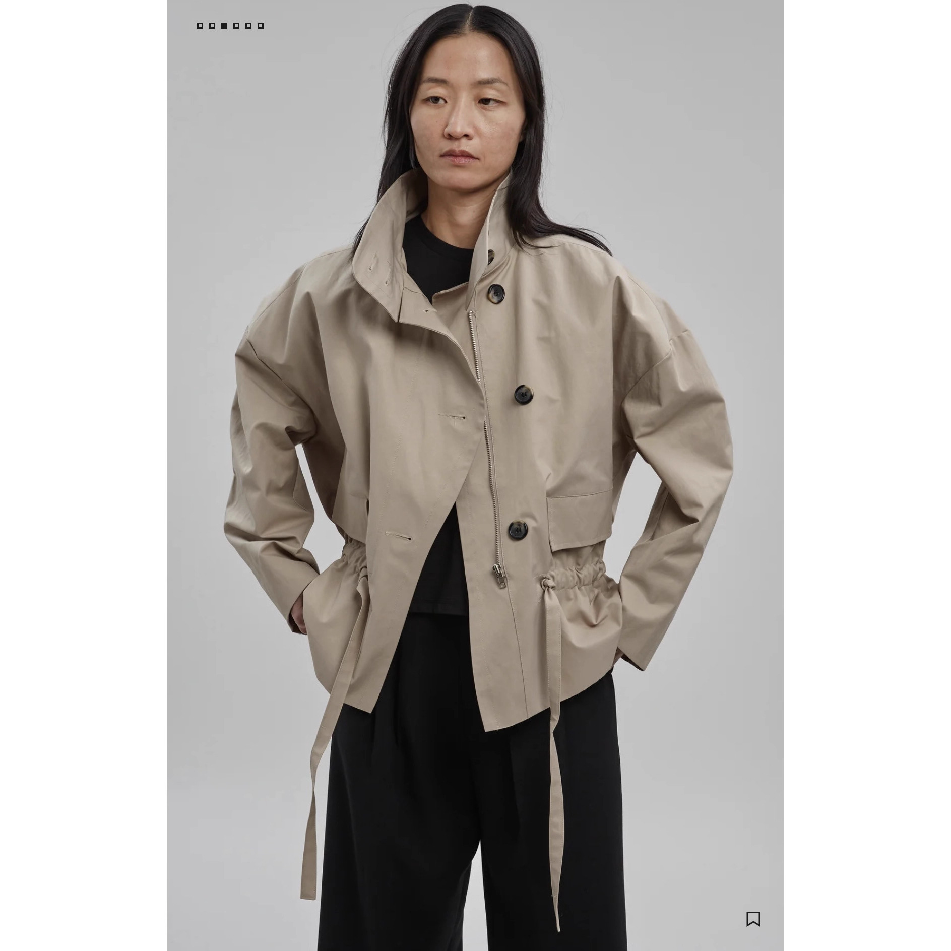 ART Frankie shop new short coat Autumn New workwear wind drawstring windbreaker simple all-match coat