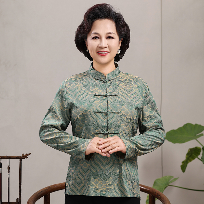 中高年親向けシルク唐服、カップル着用、高齢者誕生日、お父さん結婚式宴会ドレス、祖父母夏スーツ|undefined