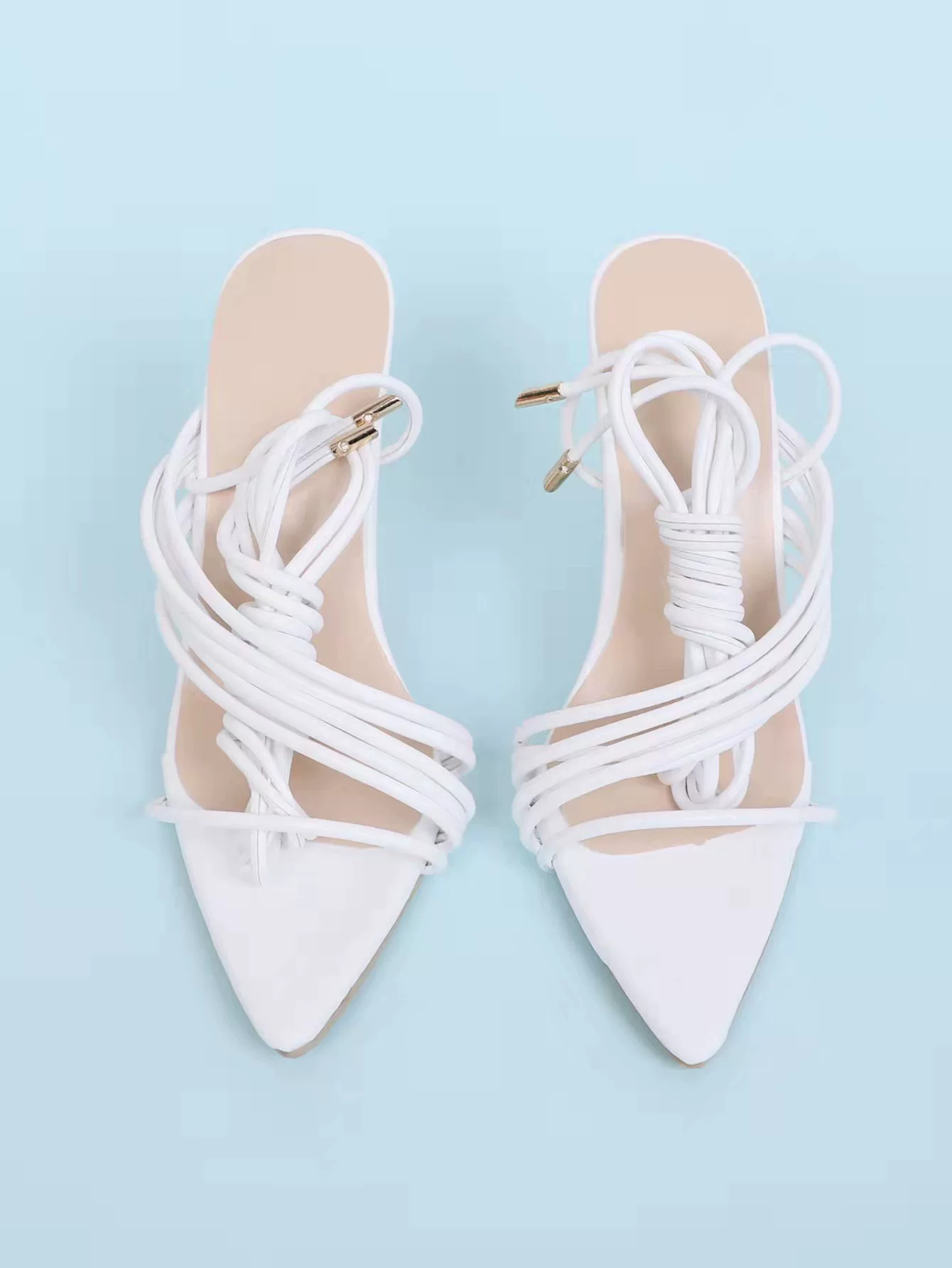 [(Cross-border trading), ankle bracelet, belt, sandals, footwear pointy toe high heels, 2022, European style, plus size]
