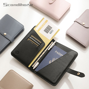 Simple PU ID Bag RFID Anti-theft Brush Certificate Storage Bag Travel Passport Card Bag Passport Bag Air Ticket Passport Holder