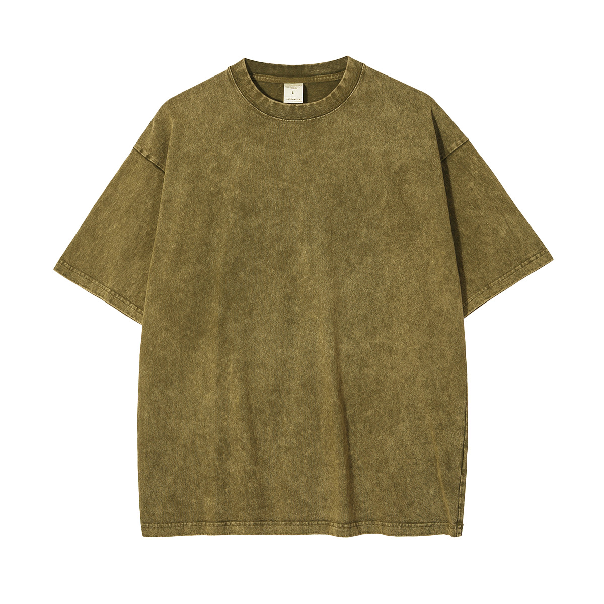 Nueva camiseta de manga corta para hombre, teñida con cera, estilo vintage, de marca americana de moda, retro, oversize, para parejas.