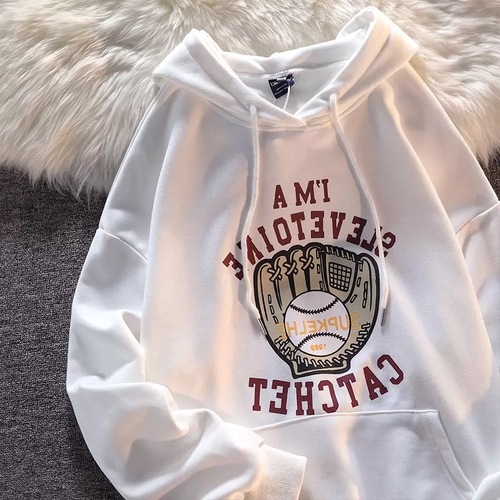 Women's Winter Thick Fleece Hooded Sweatshirt, Loose Casual Han Style Hooded Sweatshirt for Couples